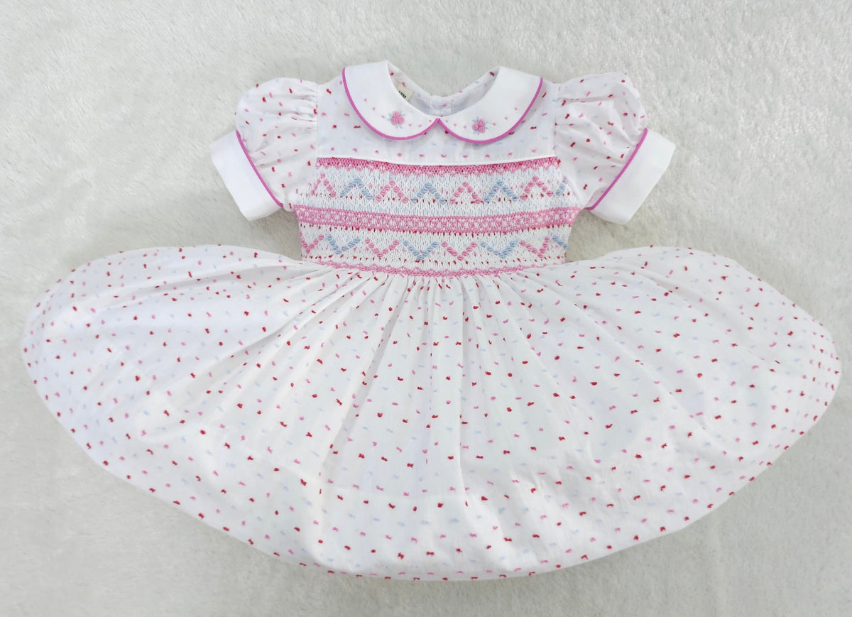 Swiss Dot Hand Smocked Dress