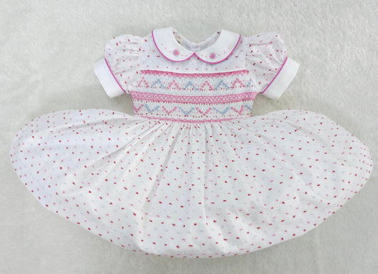 Swiss Dot Hand Smocked Dress