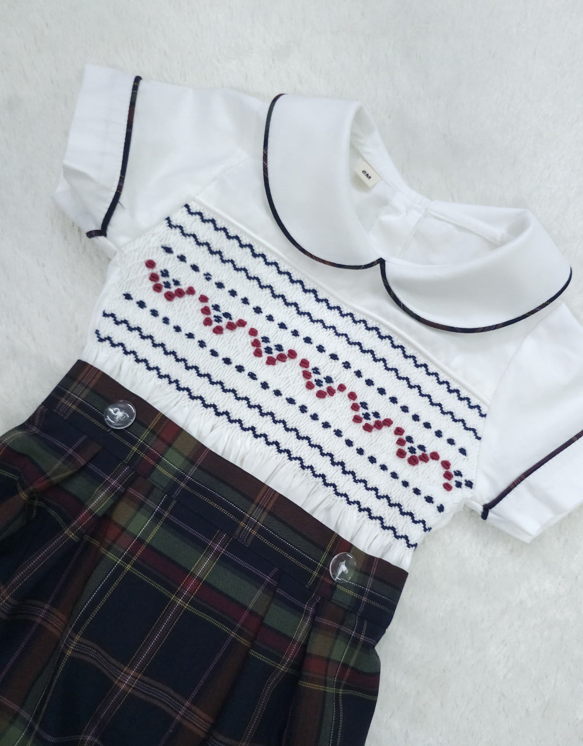 Boys Tartan Hand-Smocked Suit