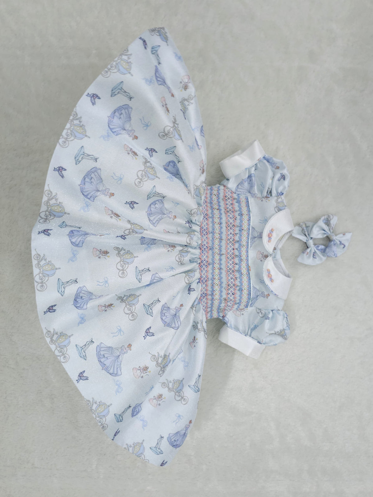 Cinderella shimmer hand smocked dress