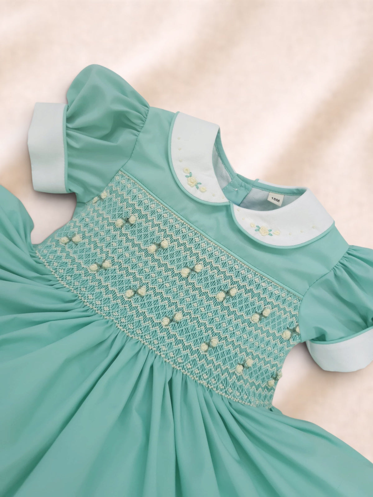 Duck Egg Aqua hand smocked dress | Matching Dress