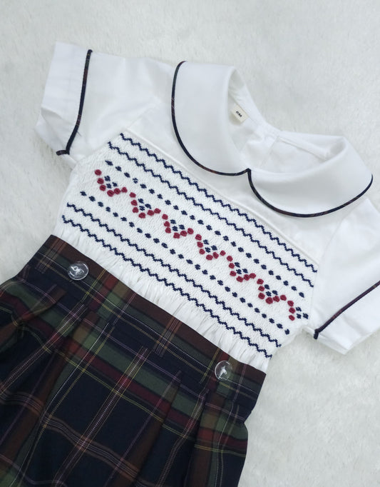 Boys Tartan Hand-Smocked Suit
