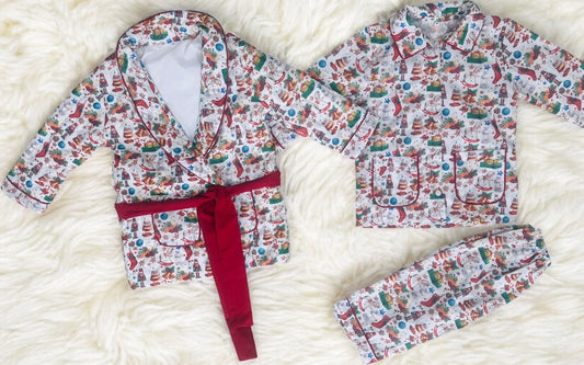 Boys Christmas jarmas and matching quilted dressing coat | Boys Set