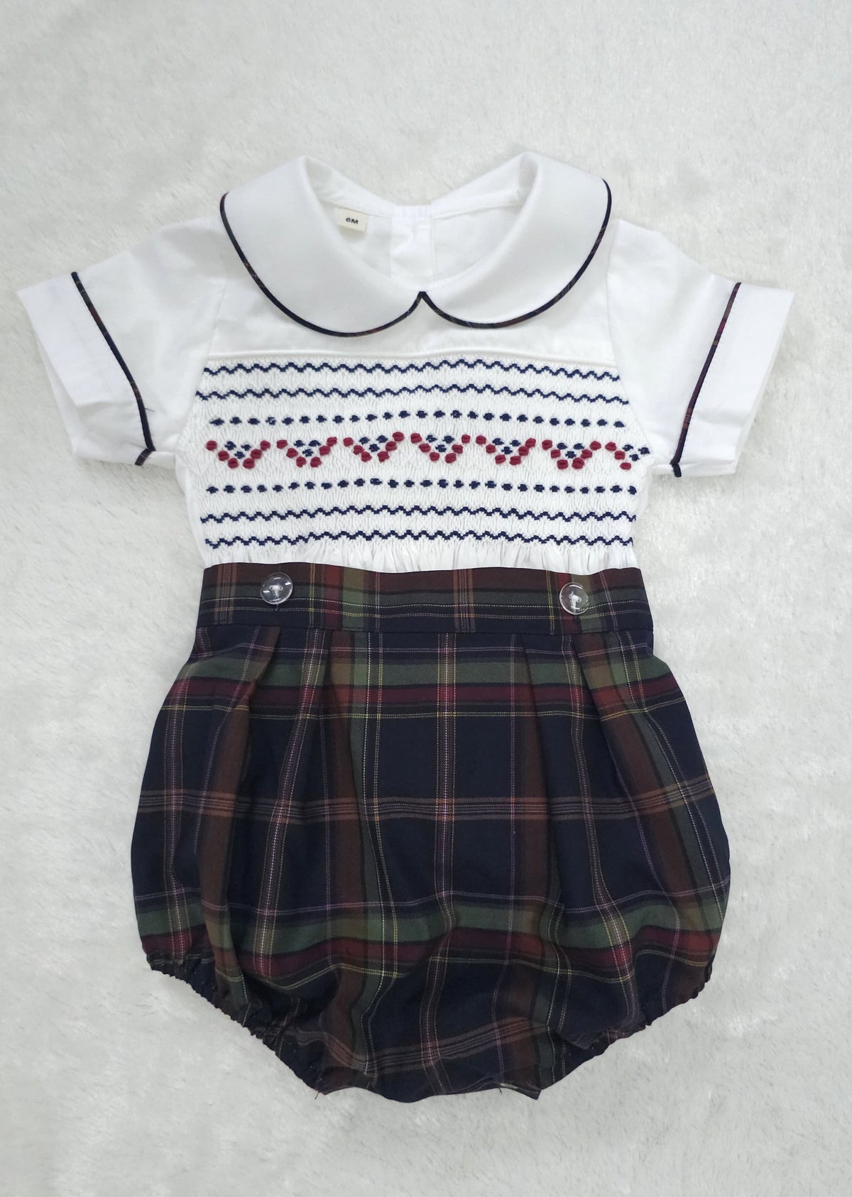 Boys Tartan Hand-Smocked Suit