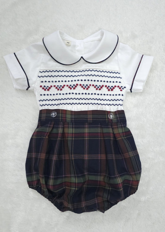 Boys Tartan Hand-Smocked Suit