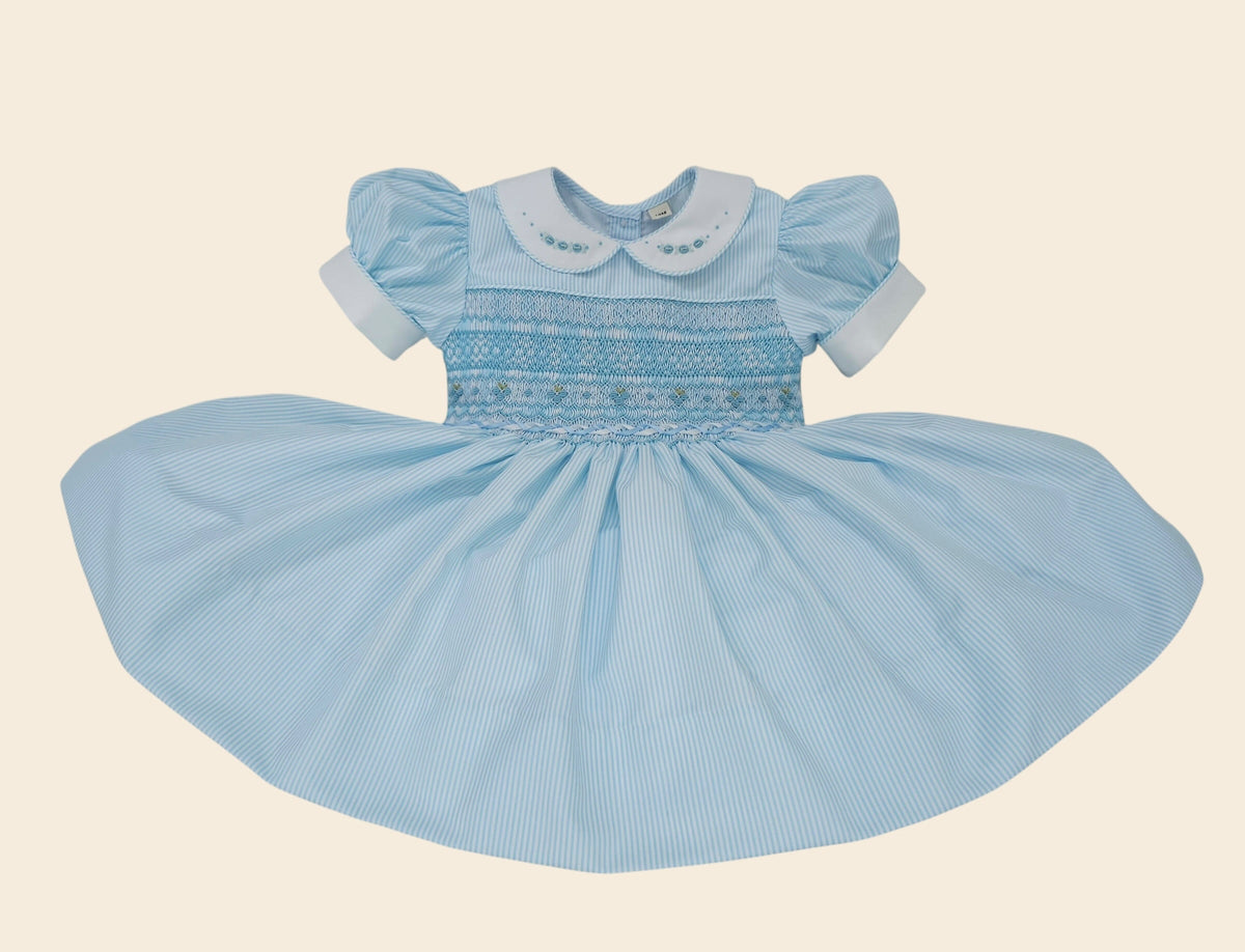 Blue stripe smocked back and front | Matching Boys Outfit