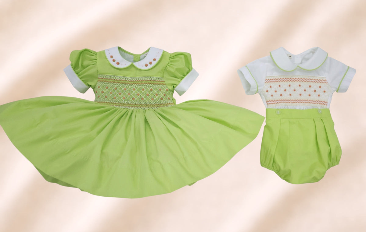 Citrus Lime smocked dress | Matching Dress